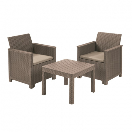 Mobilier de gradina - Set mobilier de gradina, 2 locuri, cappuccino, Keter Emma