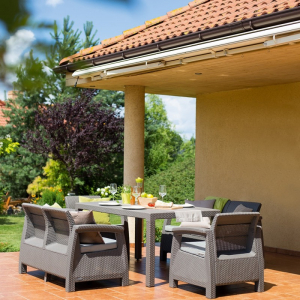 Set mobilier de gradina, fara masa, cappucino, Keter Corfu Rest [3]