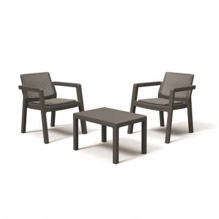 Mobilier de gradina - Set mobilier de gradina, grafit, cu perne, Keter Emily