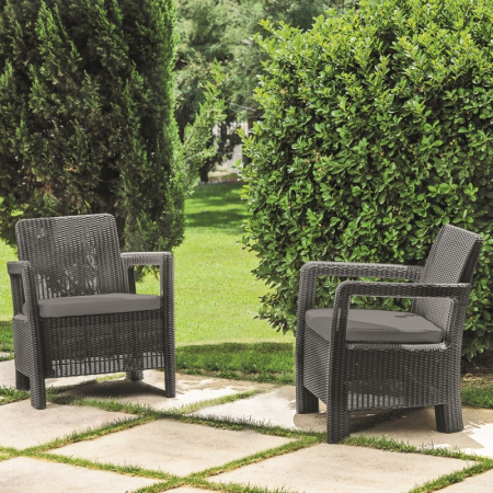 Seturi de mobilier - Set 2 scaune de gradina, grafit, Keter Tarifa