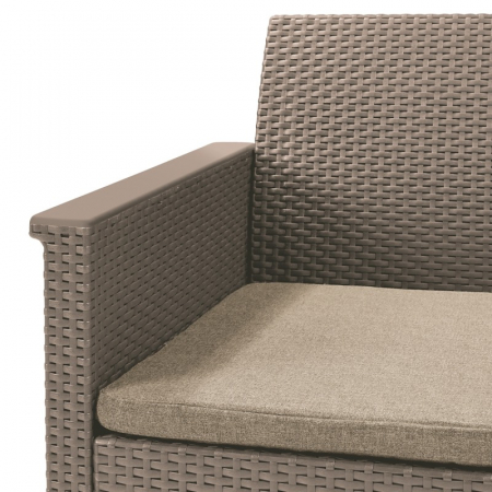 Set mobilier de gradina, 2 locuri si masa cu spatiu depozitare, cappuccino, Keter Emma [4]