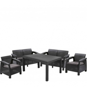 Casa si gradina - Set mobilier de gradina, grafit, Keter Corfu Fiesta