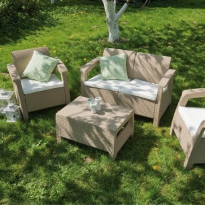 Seturi de mobilier - Set mobilier de gradina, cappucino, Keter Corfu