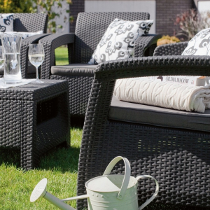 Set mobilier de gradina, fara masa, grafit, Keter Corfu Rest [6]