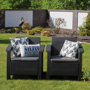 Set mobilier de gradina, fara masa, grafit, Keter Corfu Rest [3]