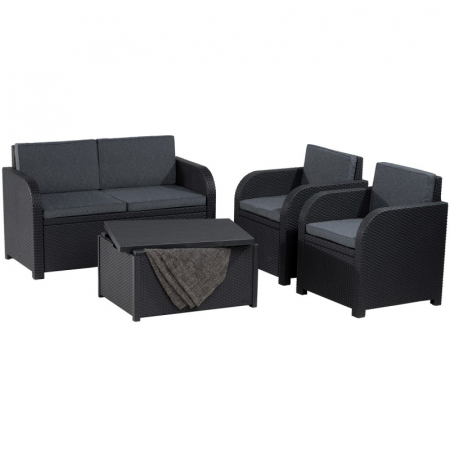 Mobilier de gradina - Set mobilier de gradina, 4 locuri, grafit, Keter Modena