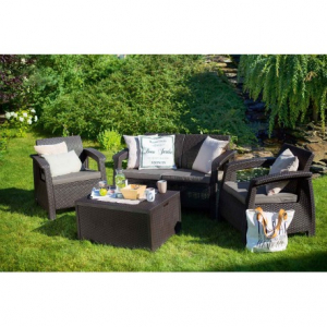 Set mobilier de gradina, maro, Keter Corfu Box [3]