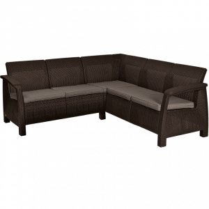 Casa si gradina - Set mobilier de gradina, fara masa, maro, Keter Corfu Relax