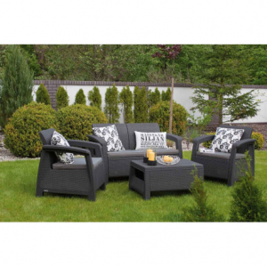 Casa si gradina - Set mobilier de gradina, grafit, Keter Corfu