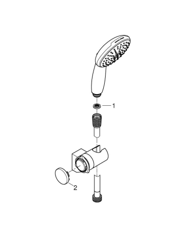 Set para de dus Grohe Tempesta 110, suport de perete ajustabil, sistem anti-calcar, crom [3]