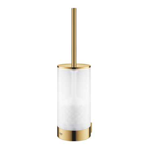 Set perie WC Grohe Selection, montare pe perete, fixare ascunsa, sticla/metal, auriu lucios [1]