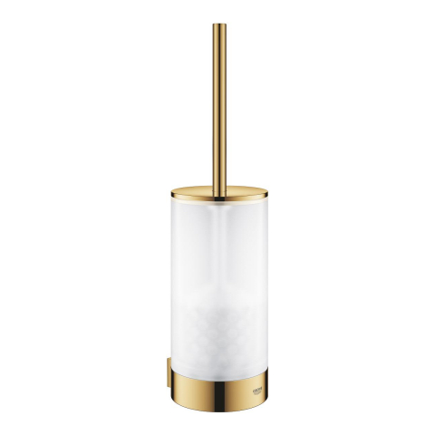 Obiecte sanitare - Set perie WC Grohe Selection, montare pe perete, fixare ascunsa, sticla/metal, auriu lucios