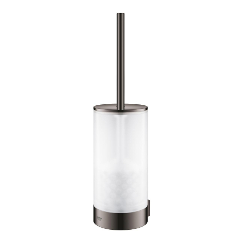 Set perie WC Grohe Selection, montare pe perete, fixare ascunsa, sticla/metal, antracit [1]