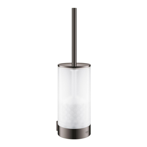 Obiecte sanitare - Set perie WC Grohe Selection, montare pe perete, fixare ascunsa, sticla/metal, antracit