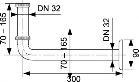 TECEprofil cot de conectare intre lavoar si sifon 1 1/4" x DN 32 [1]