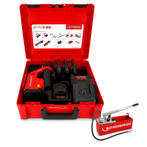 Dispozitive pentru tevi - Set presa tevi ROMAX COMPACT III M 15-22-28 mm, 18V 2Ah EU AMPShare