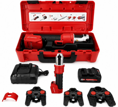 Set presa tevi ROMAX NANO iJAWs TH 16-20-26 mm, 18V 2Ah CAS [1]