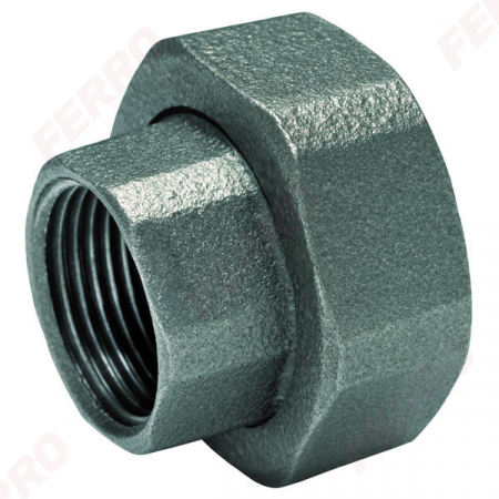Echipamente de incalzire si producere ACM - Racord olandez negru Ferro pentru pompa 1 1/2 x 1 tol - 2 bucati