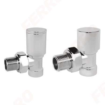 Robineti pentru calorifere - Set robineti radiator decorativi tur/retur coltari, crom, Ferro