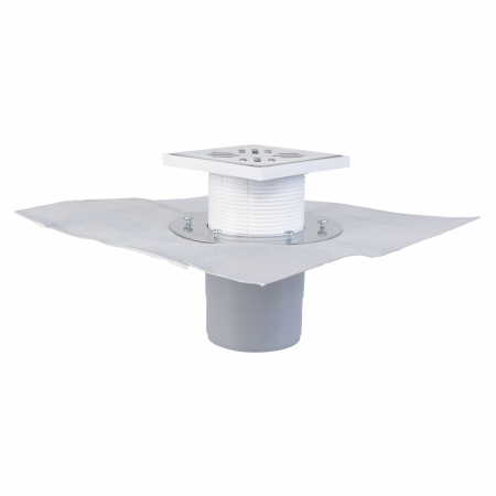 Obiecte sanitare - Set sifon pardoseala izolabil, Ø 50 / 115 mm, H=295 mm, cu iesire verticala + inaltator cu capac inox, Styron