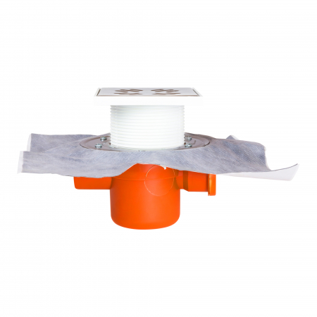 Obiecte sanitare - Set sifon pardoseala izolabil, Ø 50 mm, cu o intrare si o iesire laterala + inaltator cu capac inox + antispumant cu bila, Styron