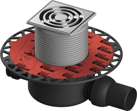 Sifoane TECEdrainpoint S - Sifon complet standard TECEdrainpointS 122, margine cromata, evacuare laterala DN 50, intrare DN40