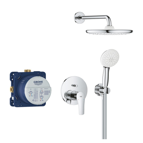 Set sistem de dus Grohe Eurosmart cu Tempesta 250, monocomanda, incastrata, diverter, dus de mana, dus fix, necesita corp instalare, crom [2]