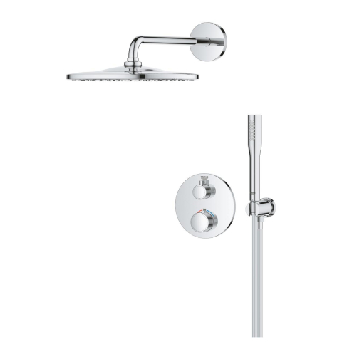Set sistem de dus Grohe Grohtherm Rainshower Mono 310 incastrat, termostat, diverter, dus fix, para dus, corp instalare inclus, crom [2]