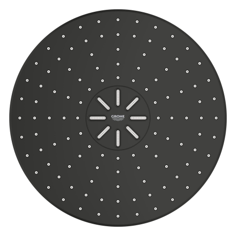 Set sistem de dus Grohe Precision smctr rd conc 3 functii shw 310, rotund, montare pe perete, incastrata, termostat, diverter 3 cai, corp instalare inclus, dus fix, 2 jeturi, negru mat [1]