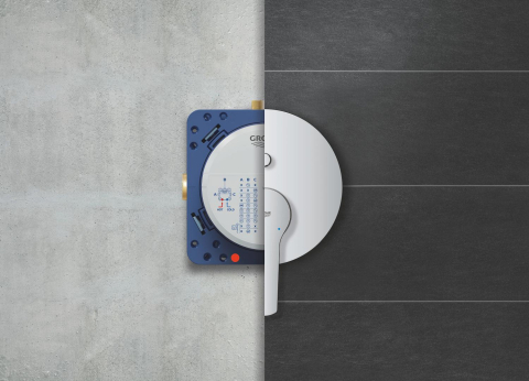 Set sistem de dus Grohe Start cu Tempesta 250, montare pe perete, incastrat, monocomanda, diverter, corp instalare inclus, crom [10]