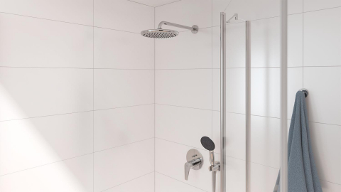 Set sistem de dus Grohe StartEdge 250, montare pe perete, incastrat, monocomanda, diverter, corp instalare inclus, crom [8]