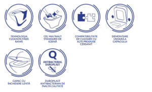 Set WC, Carina CleanOn vas + rezervor 3/5 l + capac duroplast Soft-close, Cersanit Carina [2]