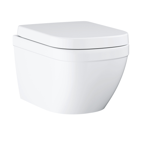 Obiecte sanitare - Set WC Grohe Euro Ceramic WC set soft close, suspendat, rimless, triple vortex, capac softclose, alb