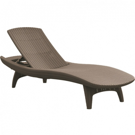 Mobilier de gradina - Sezlong cappuccino, imitatie de ratan, Keter Pacific