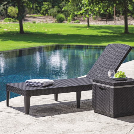 Sezlong grafit, fara perne, Keter Jaipur [3]