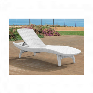 Casa si gradina - Sezlong alb, imitatie de ratan, Keter Pacific