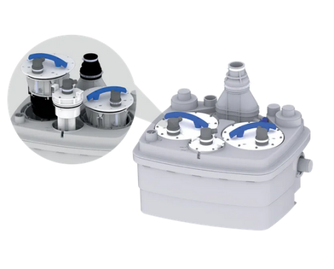 Statie de pompare ape uzate SFA Sanicubic 2 Pro 1500W, 2 Motoare ProX K2, 13m / 15m³/h [1]