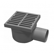 Obiecte sanitare - SIFON TERASA GRATAR PP PATRAT 100 x 100 IESIRE ORIZONTAL ORIENT. D. 50 H=80 - VALROM GAMA EasyKIT