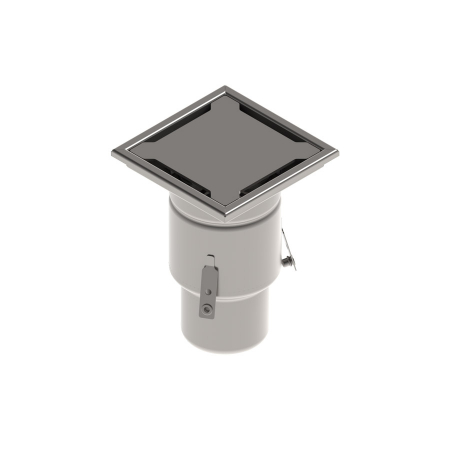 Tevi, fitinguri, robineti si accesorii - Sifon canalizare din INOX STAINLESS 200x200 cu capac fante iesire verticala DN110 200x200x278 - Vodaland gama Drain