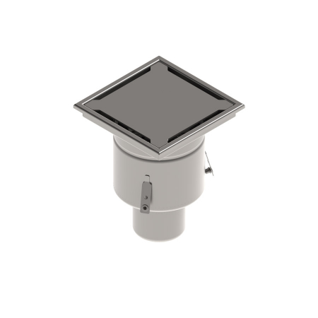 Tevi, fitinguri, robineti si accesorii - Sifon canalizare din INOX STAINLESS 250x250 cu capac fante iesire verticala DN110 250x250x314 - Vodaland gama Drain