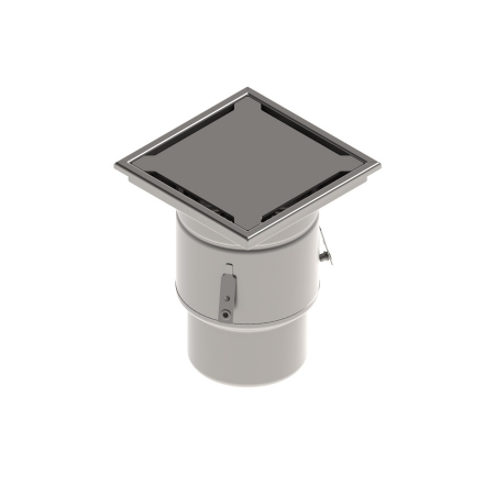 Tevi, fitinguri, robineti si accesorii - Sifon canalizare din INOX STAINLESS 250x250 cu capac fante iesire verticala DN150 250x250x314 - Vodaland gama Drain