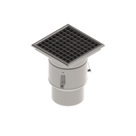 Tevi, fitinguri, robineti si accesorii - Sifon canalizare din INOX STAINLESS 250x250 cu gratar tip grila antialunecare iesire verticala DN150 250x250x314 - Vodaland gama Drain