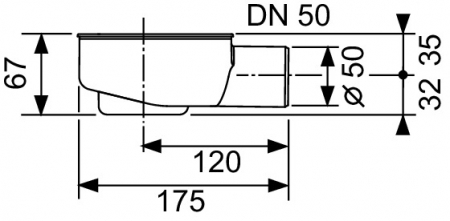 Sifon orizontal TECEDrainline DN 50 debit 07l/s inaltime montaj 95mm [1]