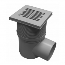 Obiecte sanitare - SIFON PP GRATAR 150 x 150 PLASTIC CU INALTATOR REGLABIL 150/250mm IESIRE ORIZONTAL D.110 - VALROM GAMA EasyKIT