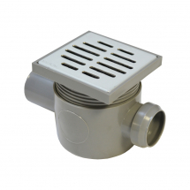 Obiecte sanitare - SIFON V PARDOSEALA 1 INTRARE D. 40,1 IESIRE D. 50 H80 PRELUNGIRE SI GRATAR INOX - VALROM GAMA EasyKIT