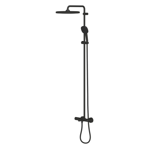 Sistem de cada Grohe Tempesta Cube 250, aparent, pipa cada, termostat, 250 mm, 1 functie, negru [3]