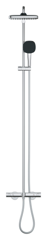 Sistem de cada Grohe Vitalio Comfort 250 termostat, 250 mm, 2 pulverizari, diverter cada, anti-calcar, crom [4]