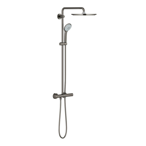 Sisteme de dus - Sistem de dus Grohe Euphoria 310, aparent, termostat, 310 mm, anti-oparire, 3 functii, pivotant, furtun 1.75 m, anti-calcar, antracit