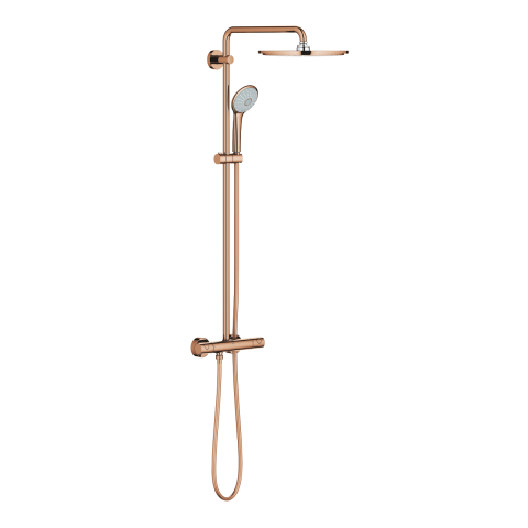Sisteme de dus - Sistem de dus Grohe Euphoria 310, aparent, termostat, 310 mm, anti-oparire, 3 functii, pivotant, furtun 1.75 m, anti-calcar, cupru lucios