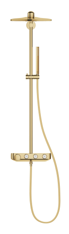 Sistem de dus Grohe Euphoria SmartControl 310, termostat, 310 mm, patrat, aparent, butoane apasare si rotire, anti-oparire, anti-calcar, auriu lucios [3]